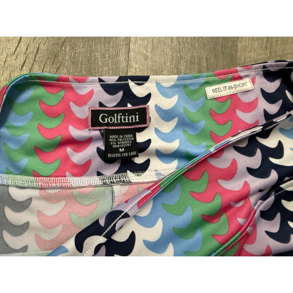 Golftini Reel It In-Short Women Multi Wavy Geometric Golf Skort Size Medium - Picture 2 of 5